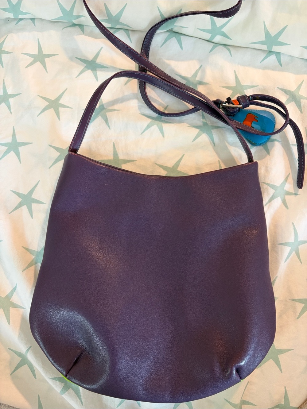 Purple Leather Crossbody Bag - Women